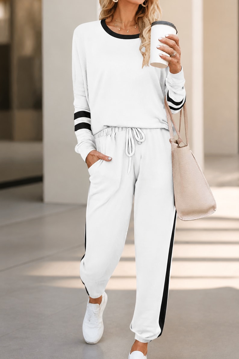 Yvette Crewneck Top and Jogger Two Piece Lounge Set with Stripe Trim_16