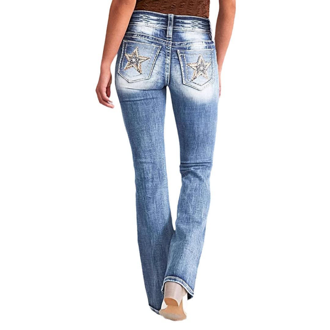 Delia Star Pocket Western Bootcut Jeans_5