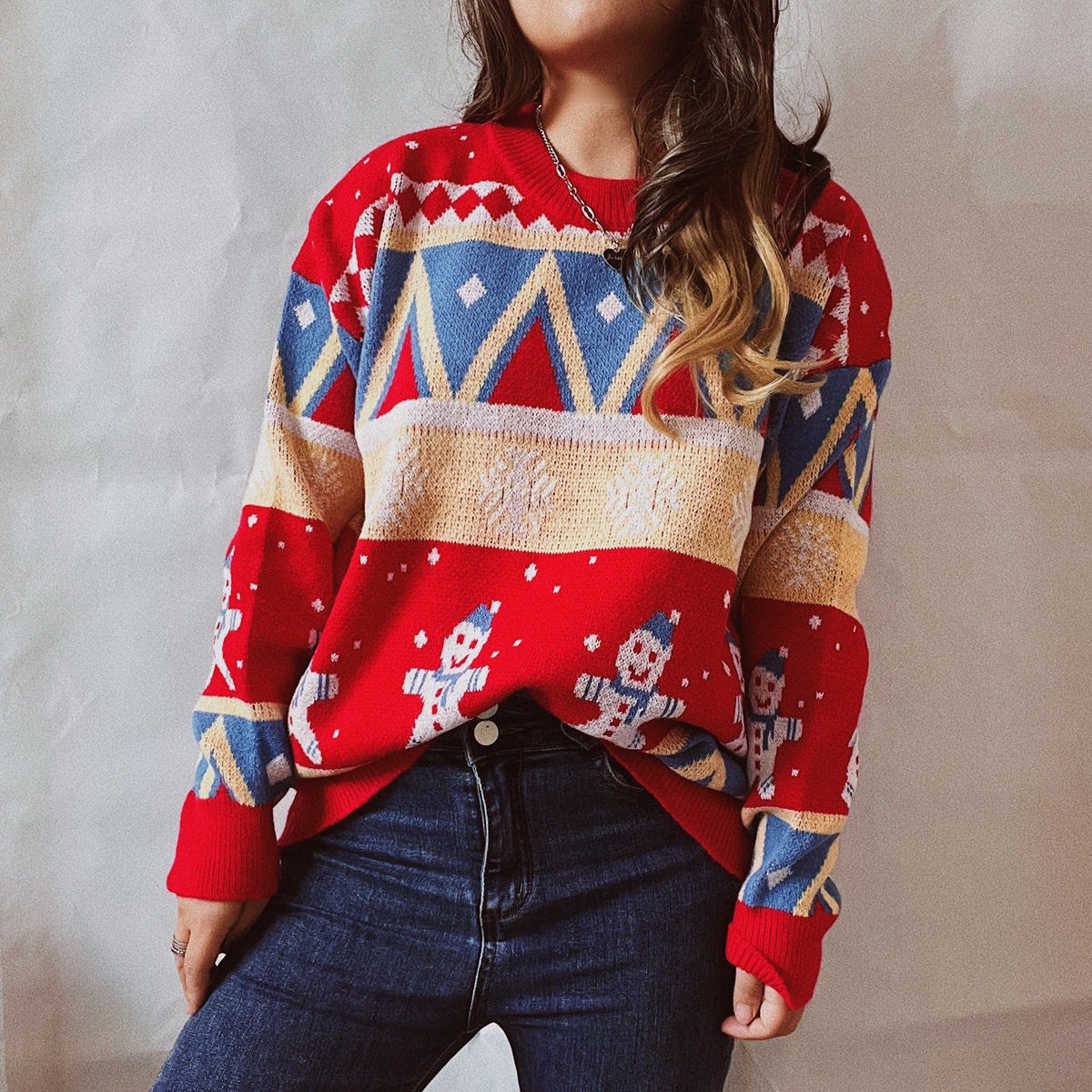 Maggie Gingerbread Oversized Christmas Sweater_2