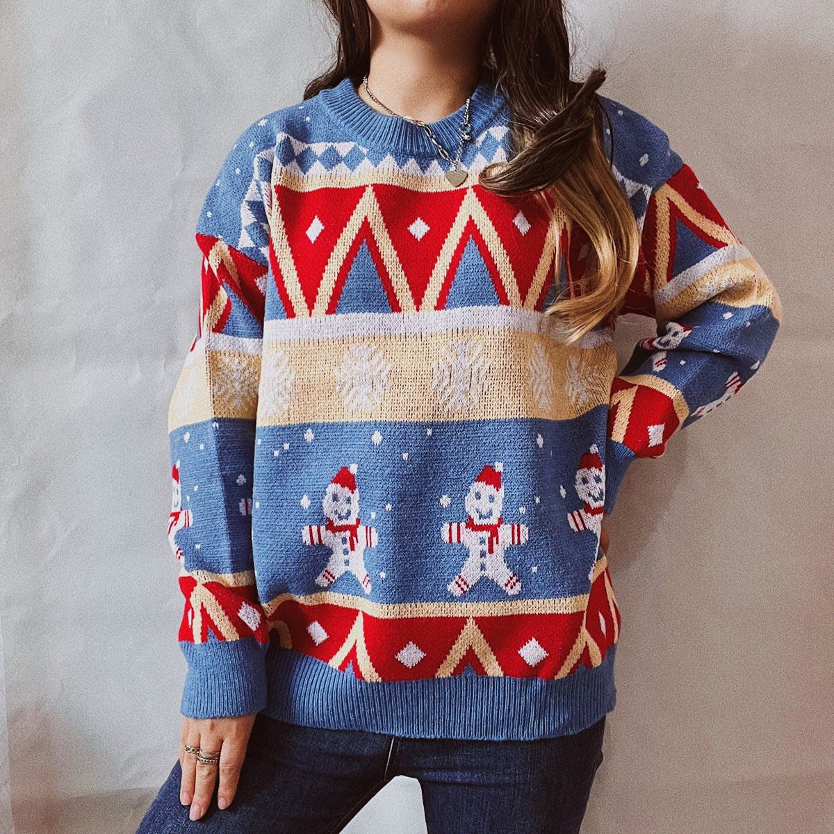 Maggie Gingerbread Oversized Christmas Sweater_5