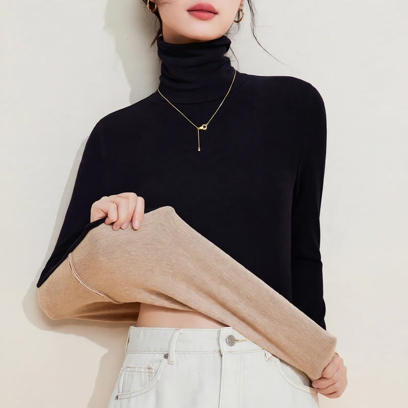 Geneva Fleece Lined Turtleneck Thermal Top_1