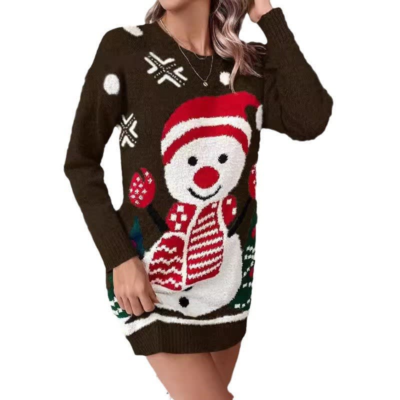 Ellie Snowman Longline Christmas Sweater_5