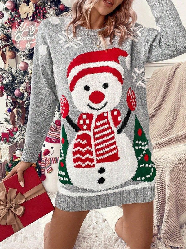 Ellie Snowman Longline Christmas Sweater_9
