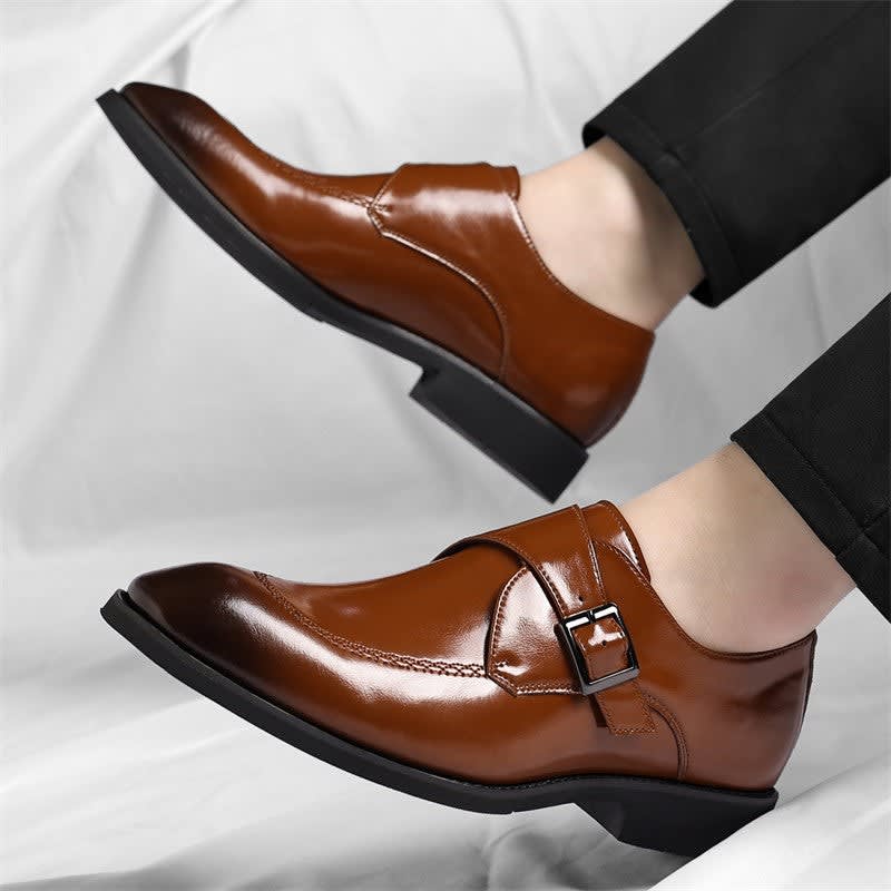 Joseph Polished Leather Single Monk Strap Loafers_4