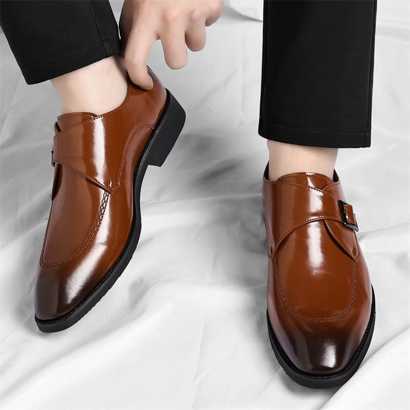 Joseph Polished Leather Single Monk Strap Loafers_6