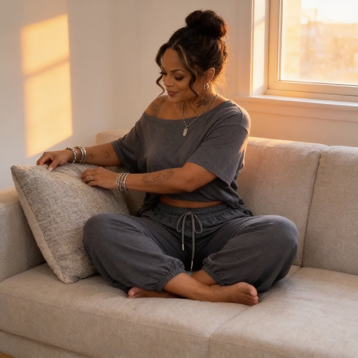 Noelle Asymmetric Off-Shoulder Top and Wide Leg Pants Two Piece Set_3
