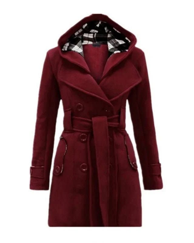 Lillian Hooded Belted Pea Coat_2