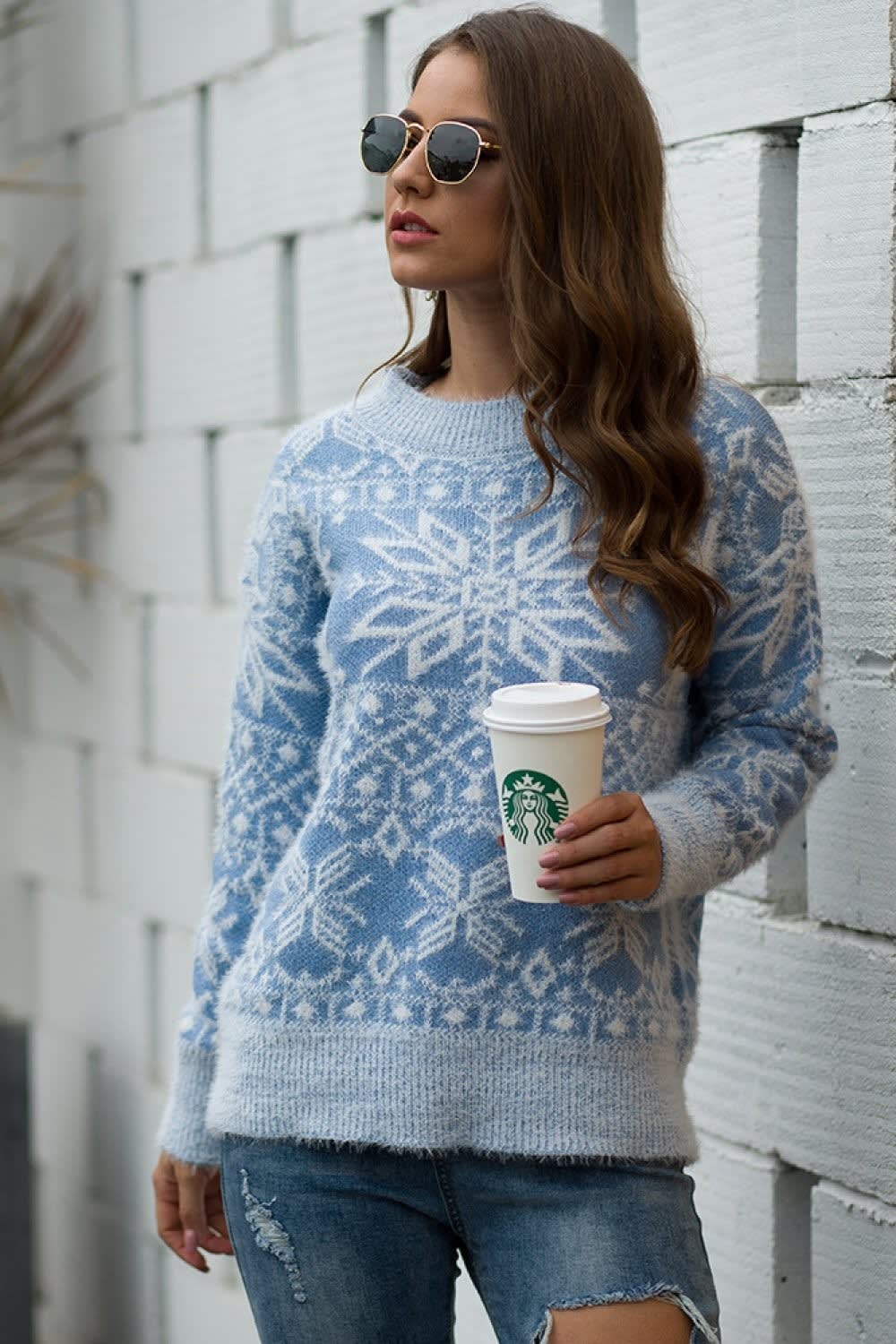 Rosie Fuzzy Snowflake Christmas Sweater_6
