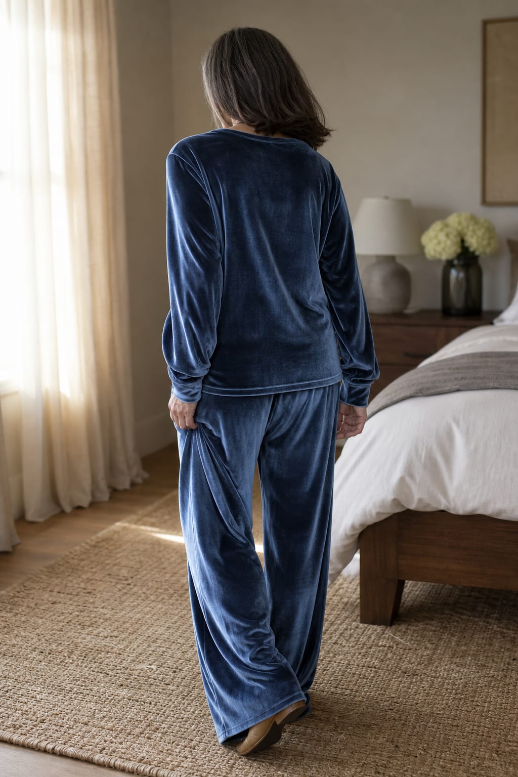 Cecily Velvet Long Sleeve Top and Wide Leg Pants Two Piece Lounge Set_4