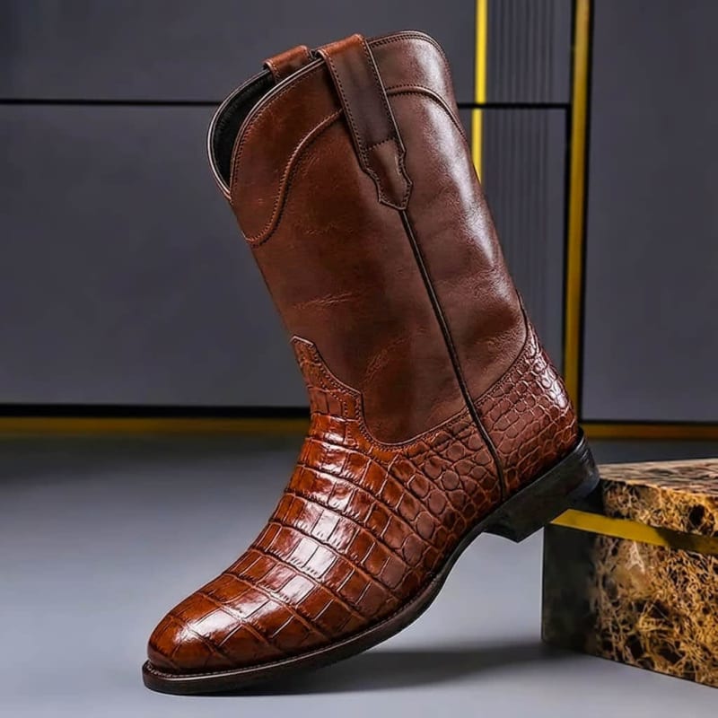 Pedro Genuine Leather Western Boots_1