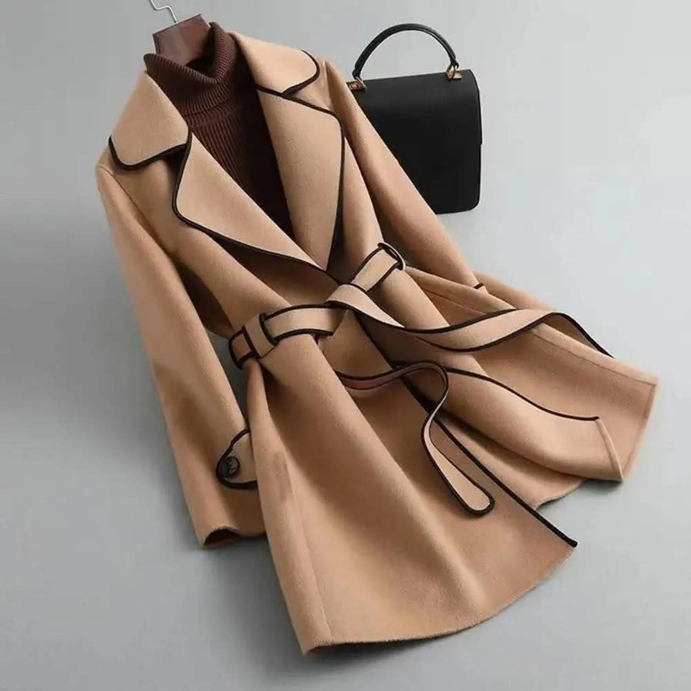 Florence Belted Wrap Coat with Contrast Trim_3