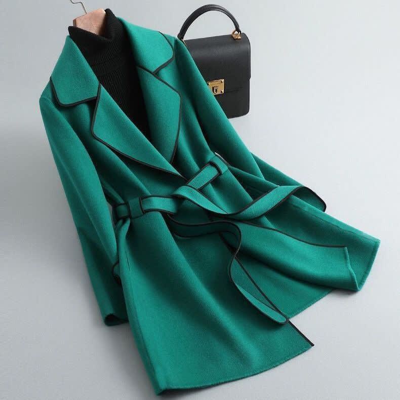 Florence Belted Wrap Coat with Contrast Trim_8