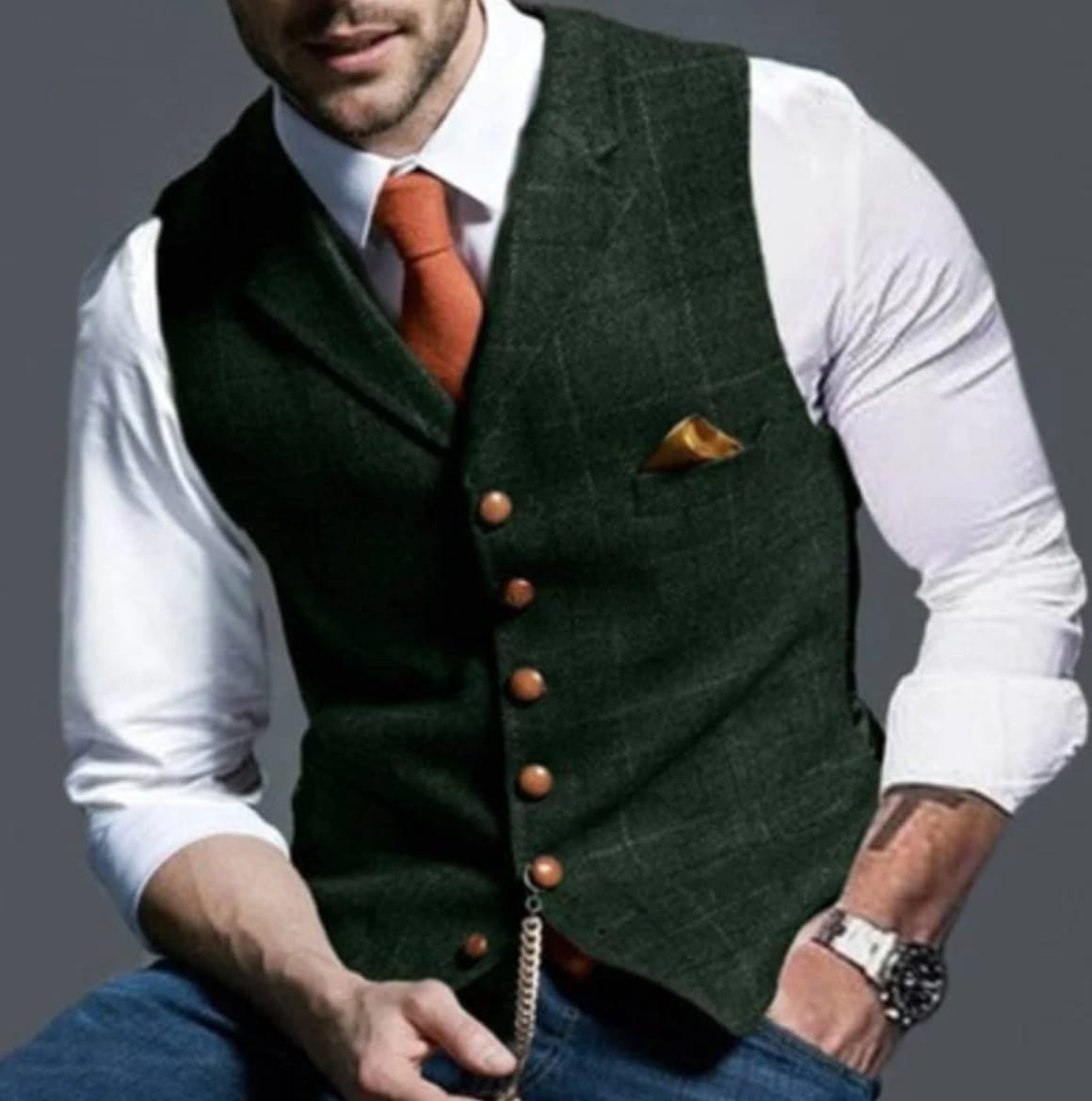 Samuel Windowpane Check Suit Vest_6