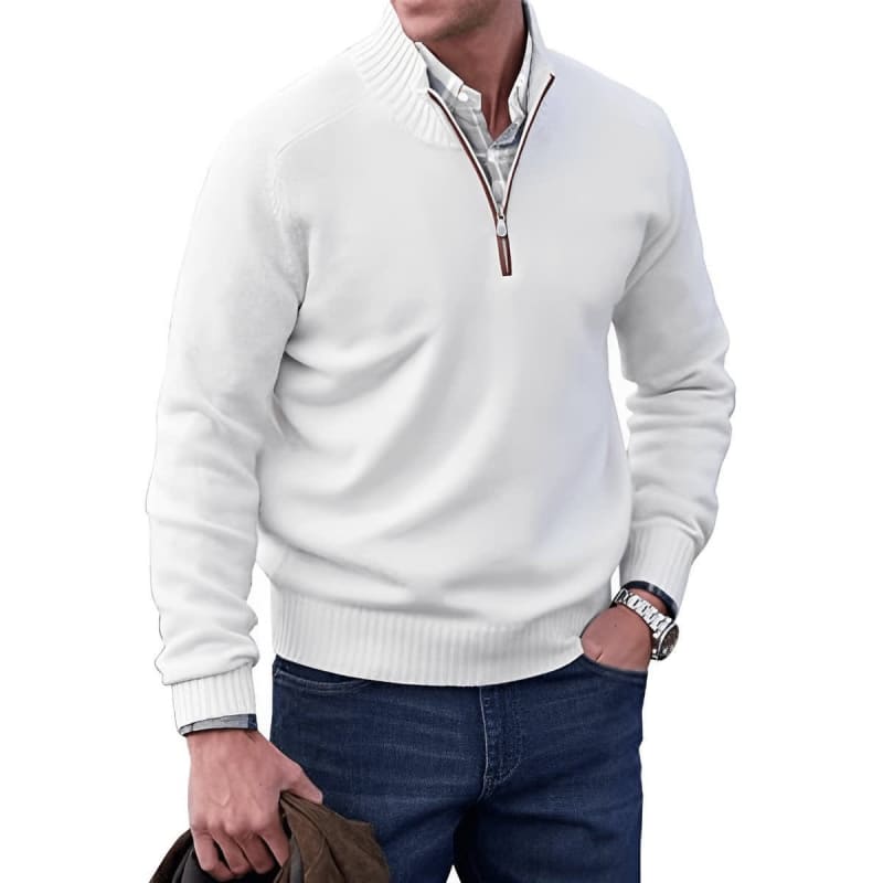 Damian Regular Fit Quarter Zip Sweater_1