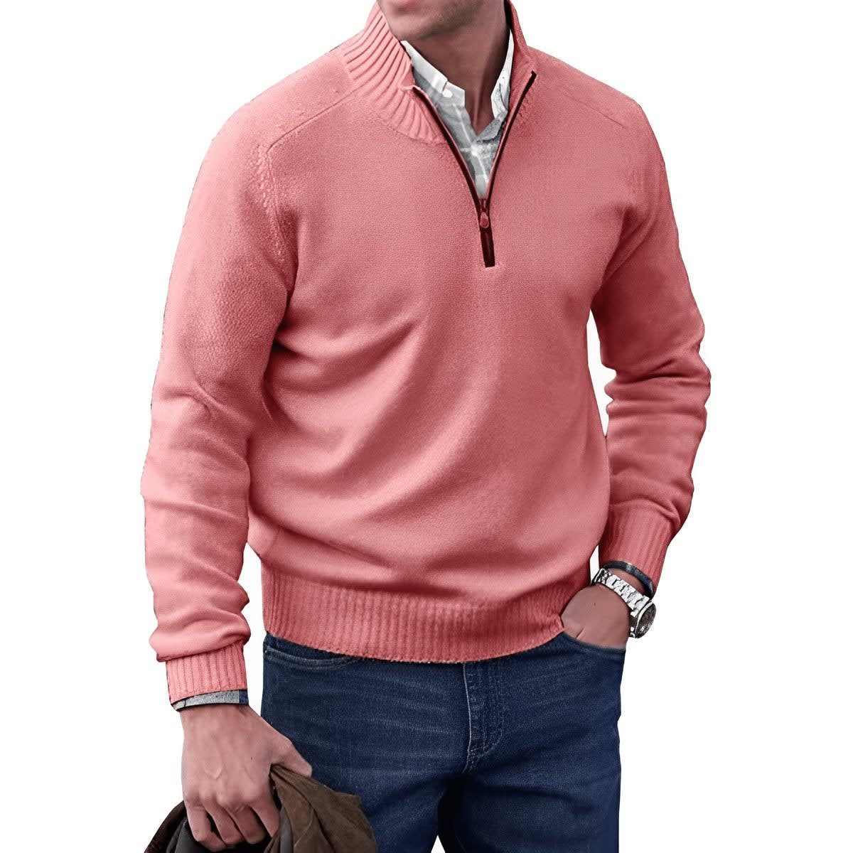 Damian Regular Fit Quarter Zip Sweater_5