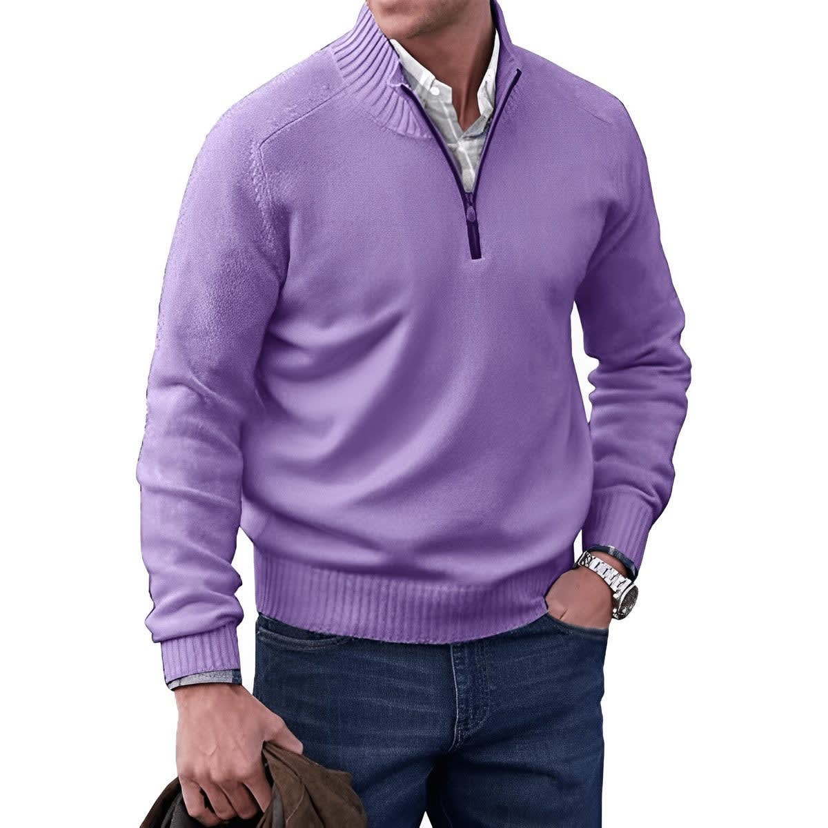 Damian Regular Fit Quarter Zip Sweater_6