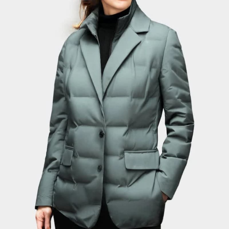 Genevieve Quilted Down Blazer Jacket_1