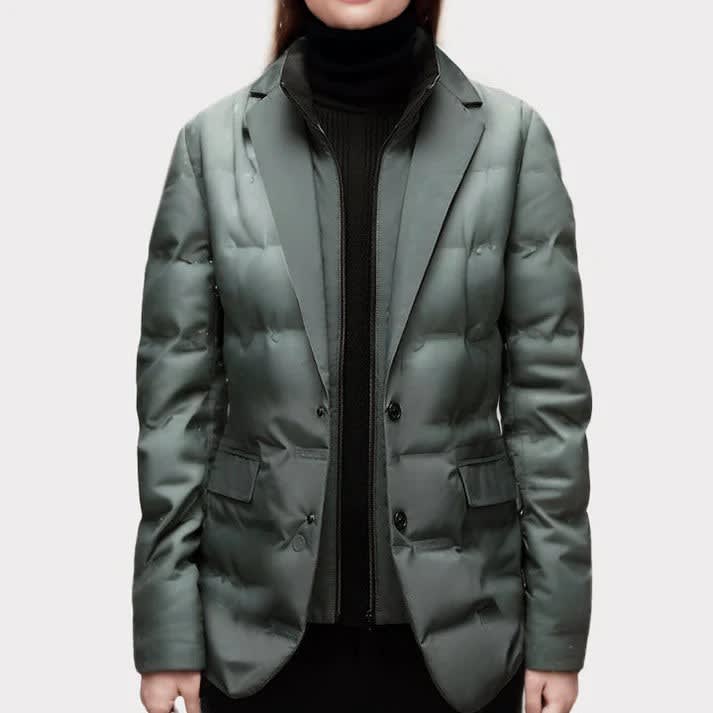 Genevieve Quilted Down Blazer Jacket_2