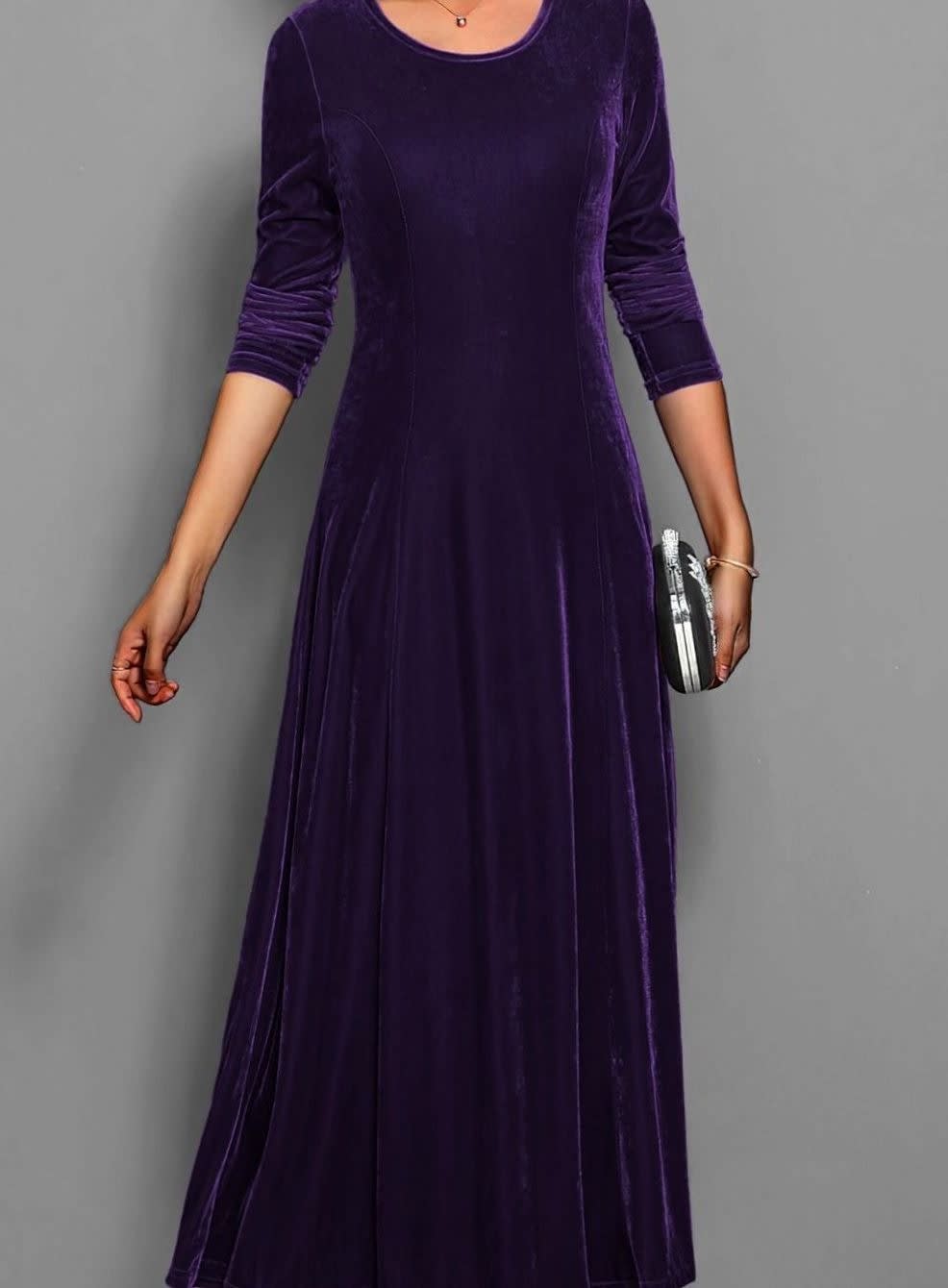 Brooke Velvet A-Line Maxi Party Dress_6