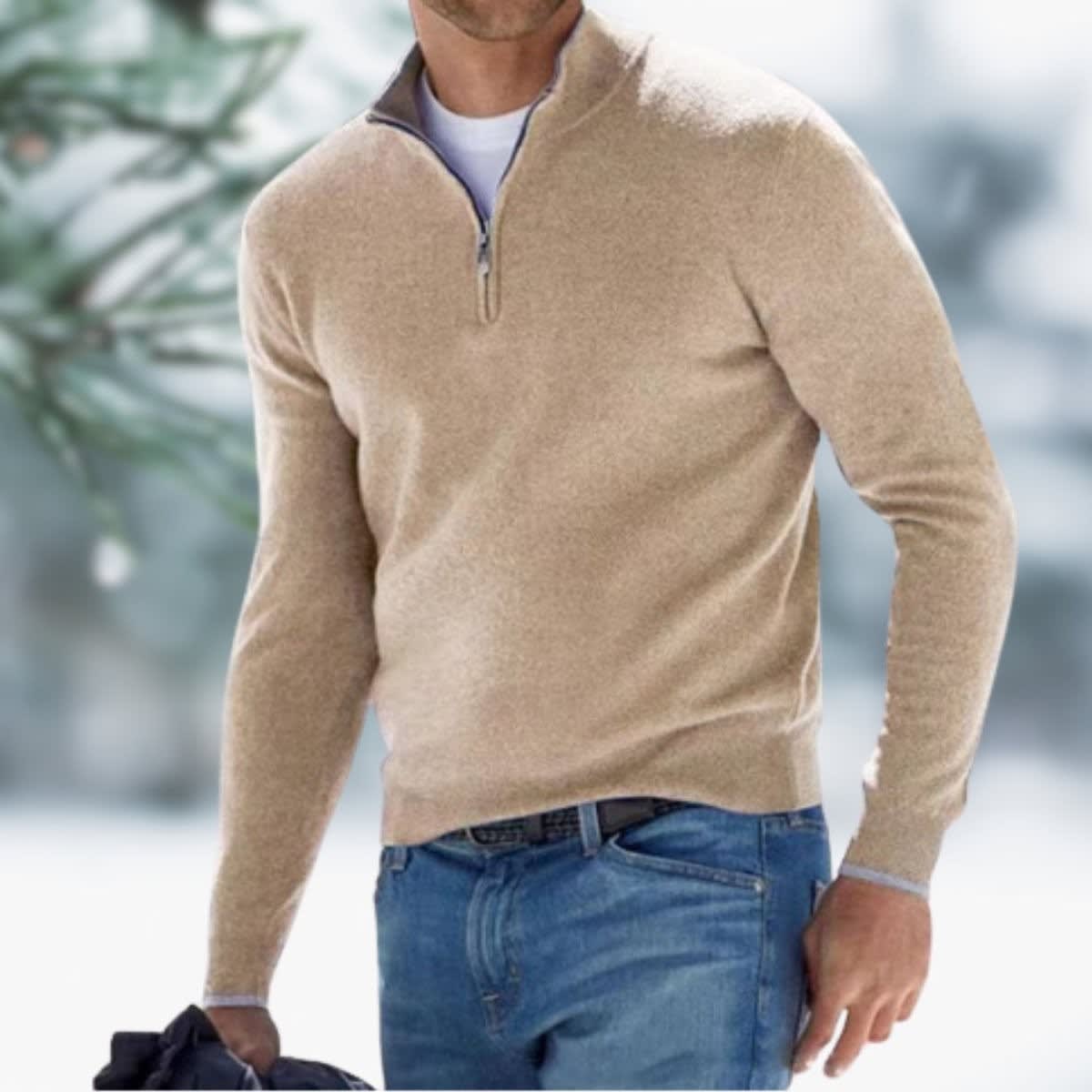 Silas Fine Knit Quarter Zip Sweater_5