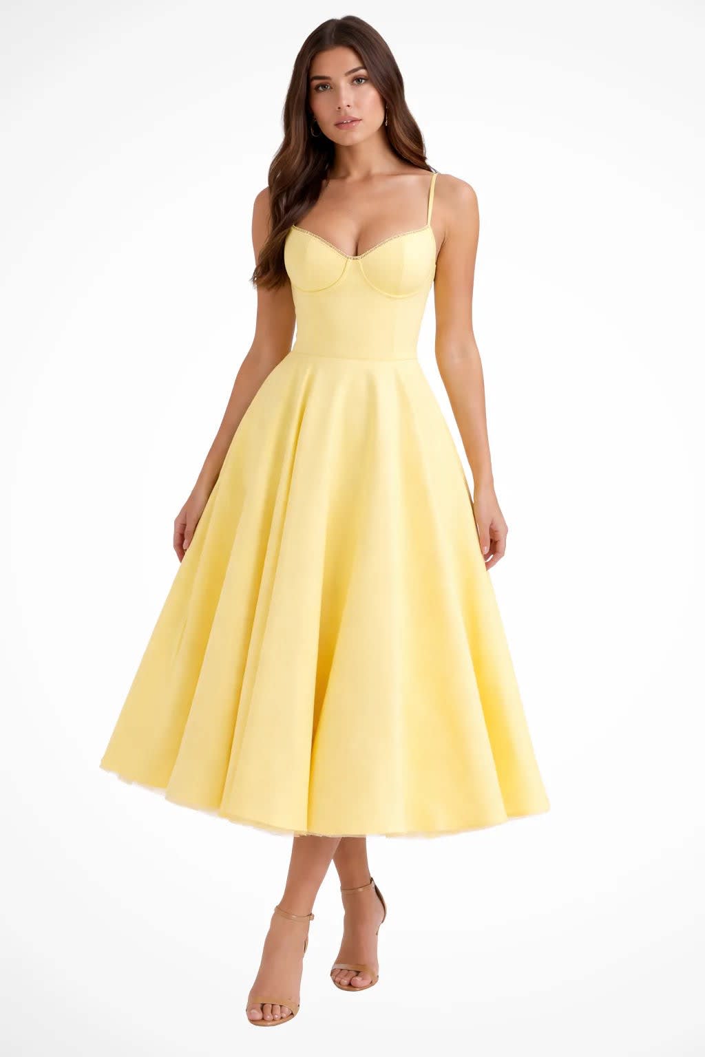 Melina Corset Wedding Guest Midi Dress_13