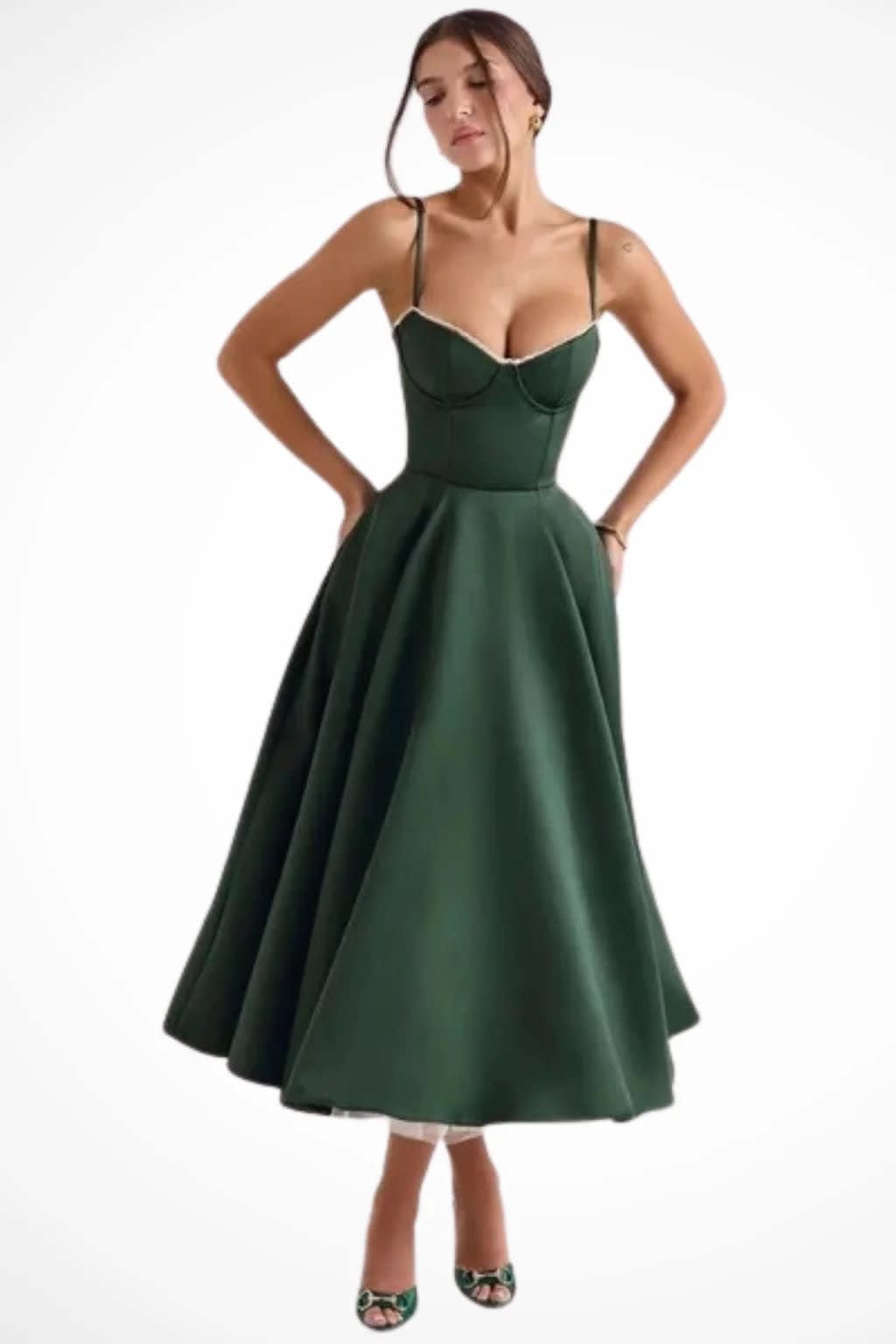 Melina Corset Wedding Guest Midi Dress_18