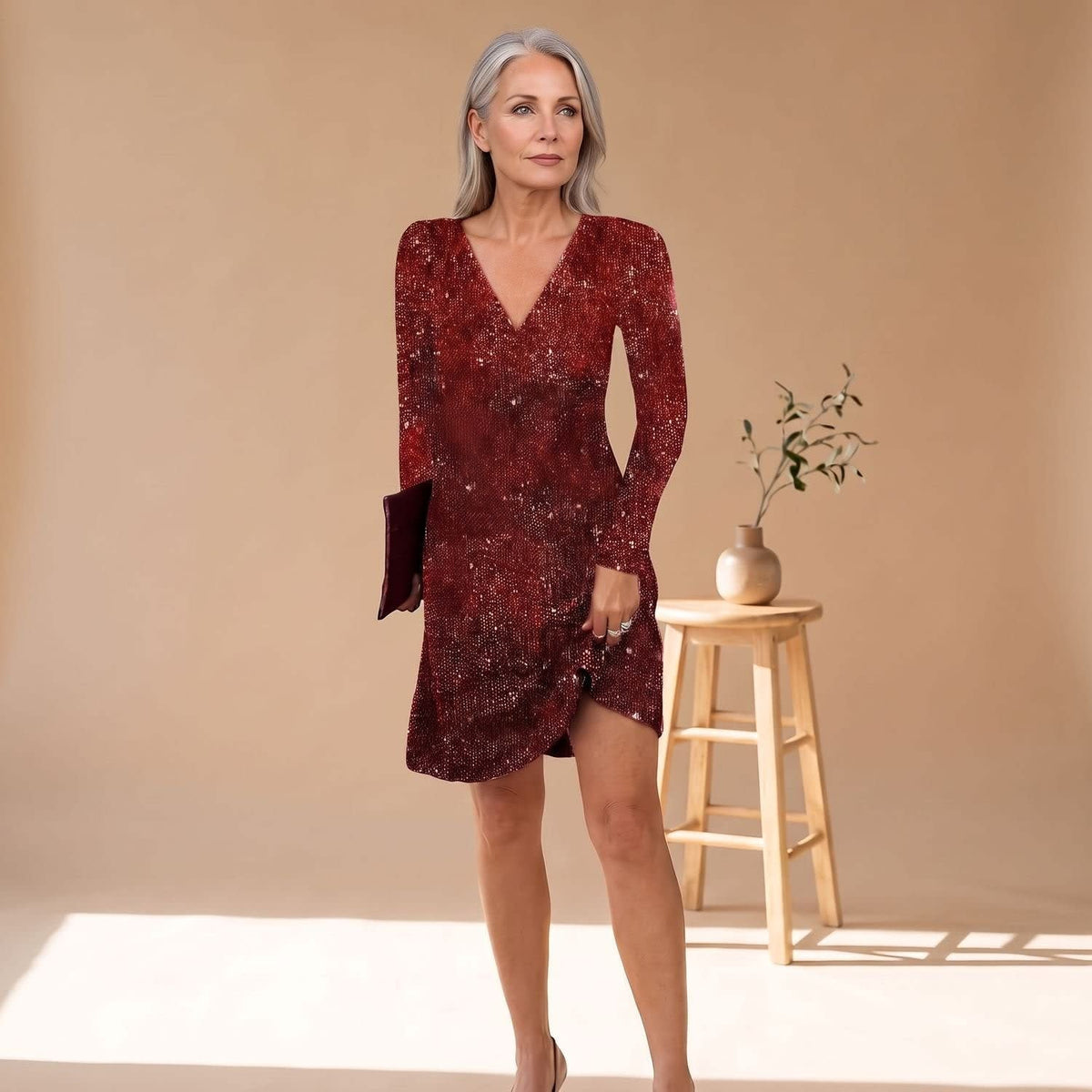 Nadine Sequin Long Sleeve Party Mini Dress_9