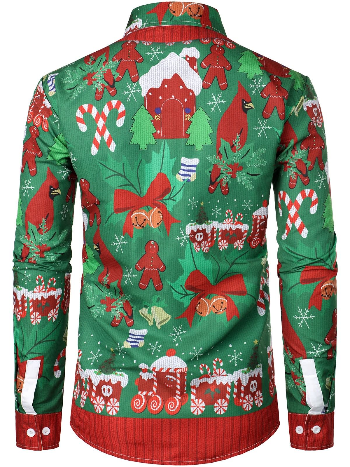 Nolan Gingerbread Print Ugly Christmas Shirt_2