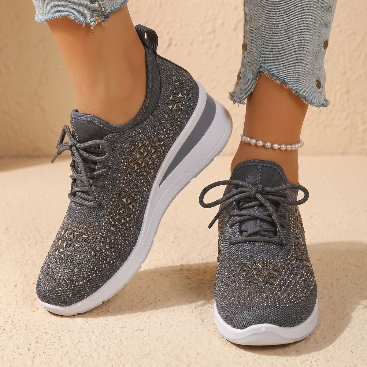 Jasmine Arch Support Rhinestone Orthopedic Sneakers_10