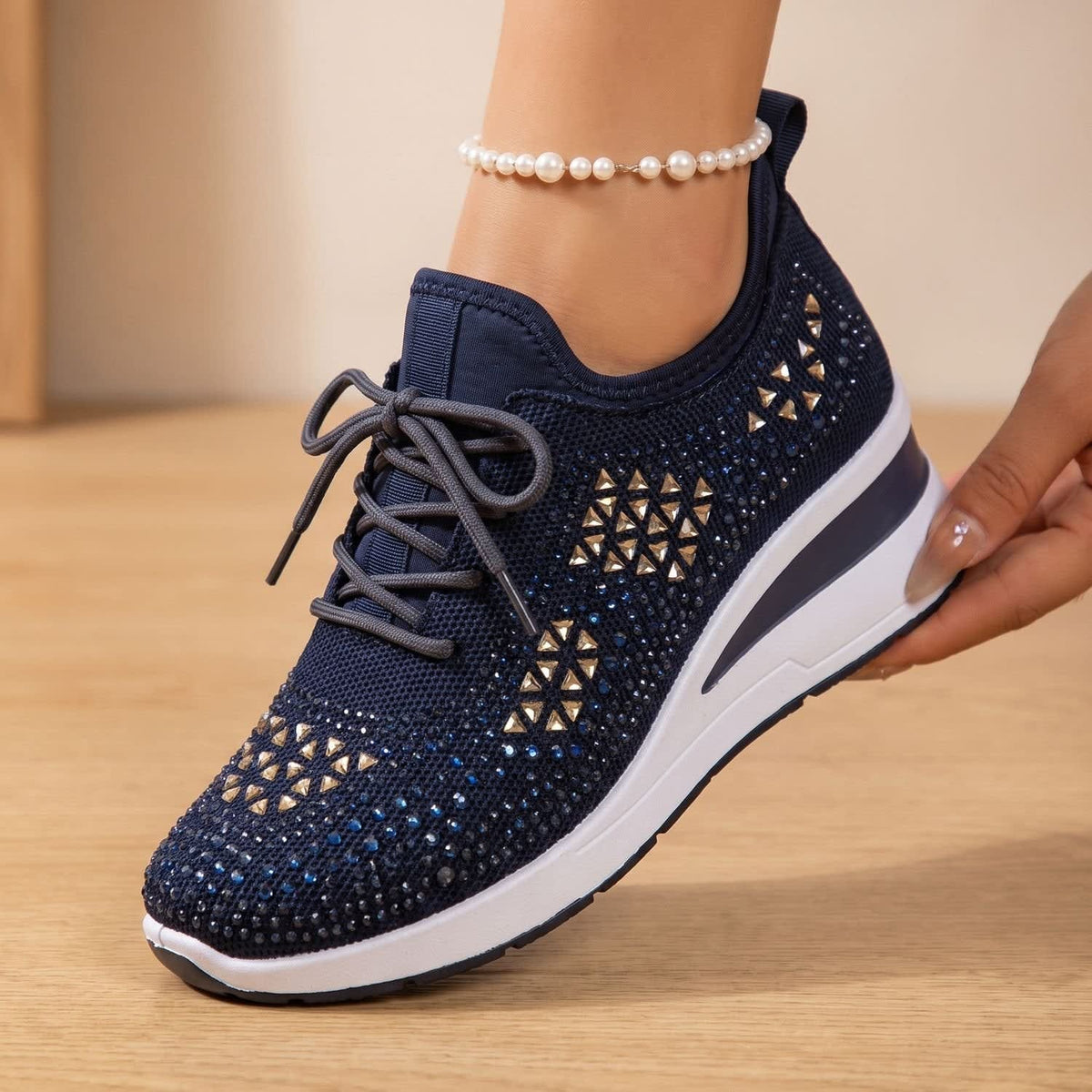 Jasmine Arch Support Rhinestone Orthopedic Sneakers_18