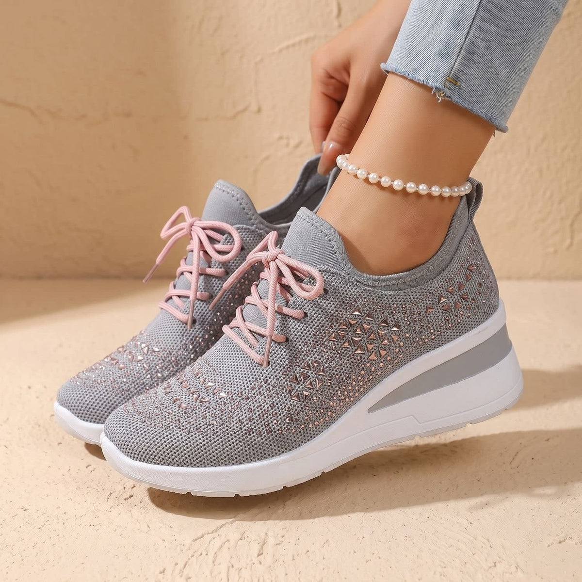 Jasmine Arch Support Rhinestone Orthopedic Sneakers_19