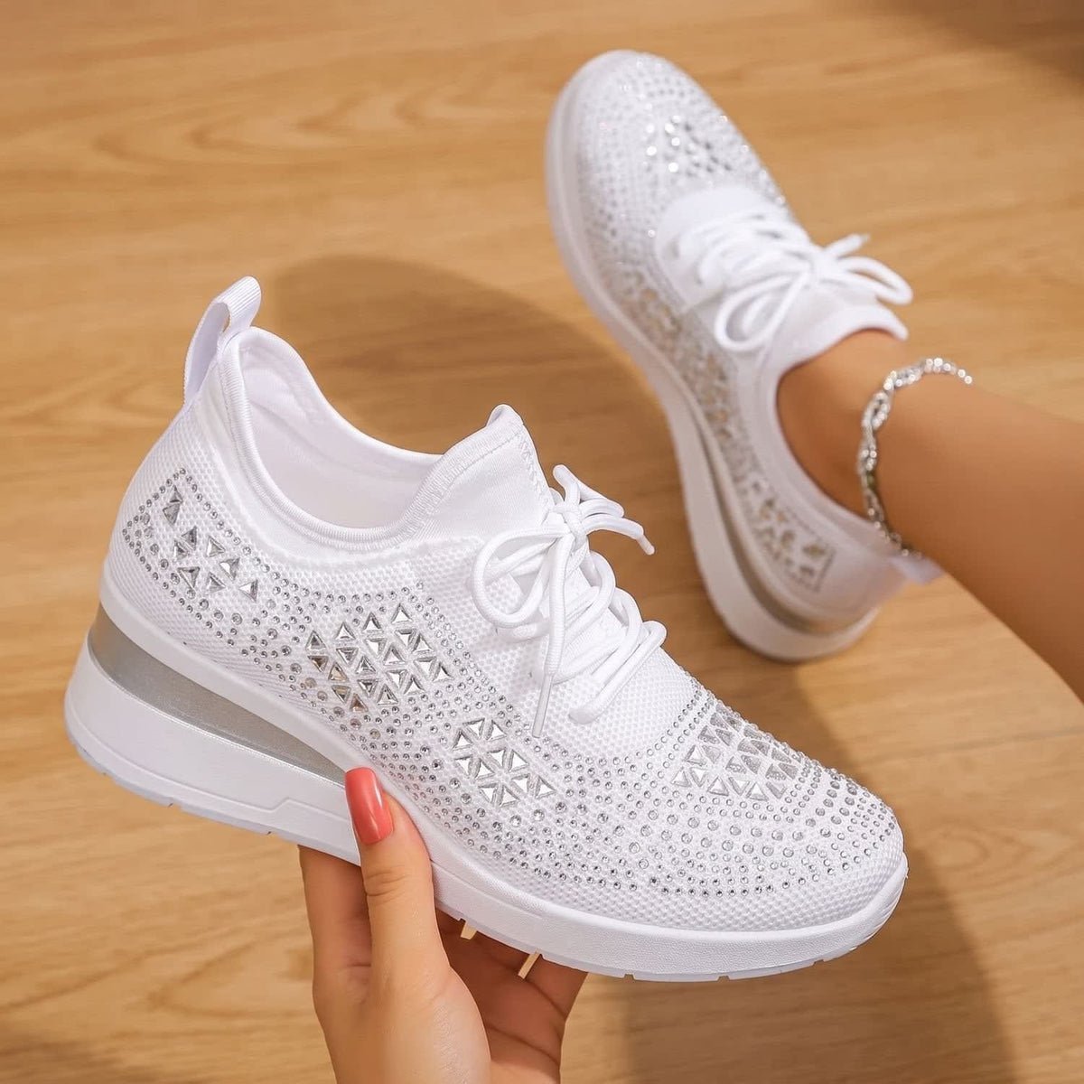 Jasmine Arch Support Rhinestone Orthopedic Sneakers_2