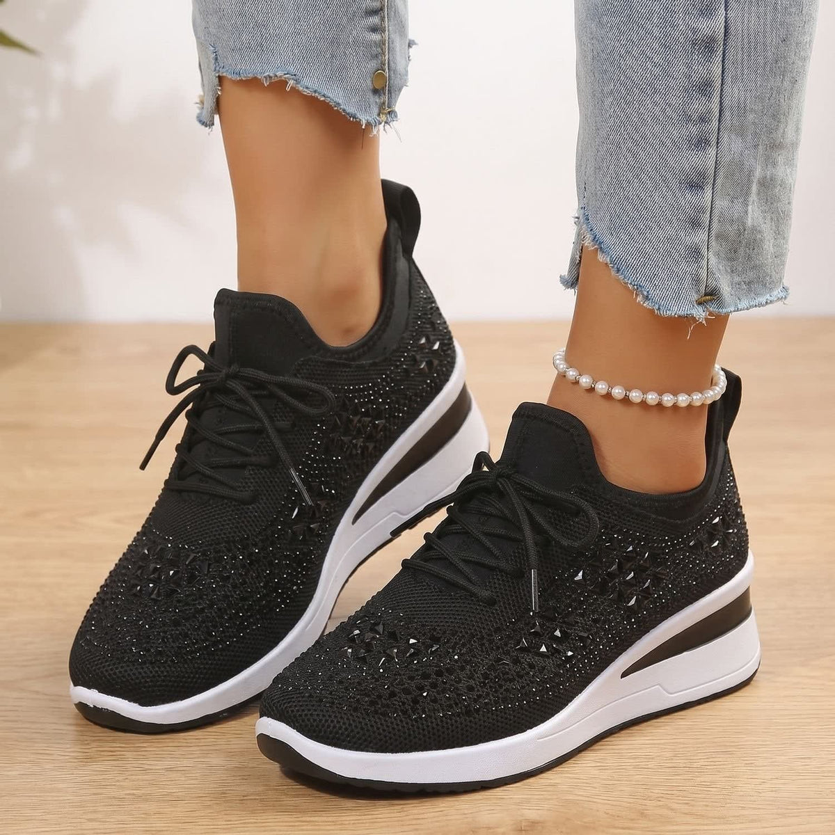 Jasmine Arch Support Rhinestone Orthopedic Sneakers_5
