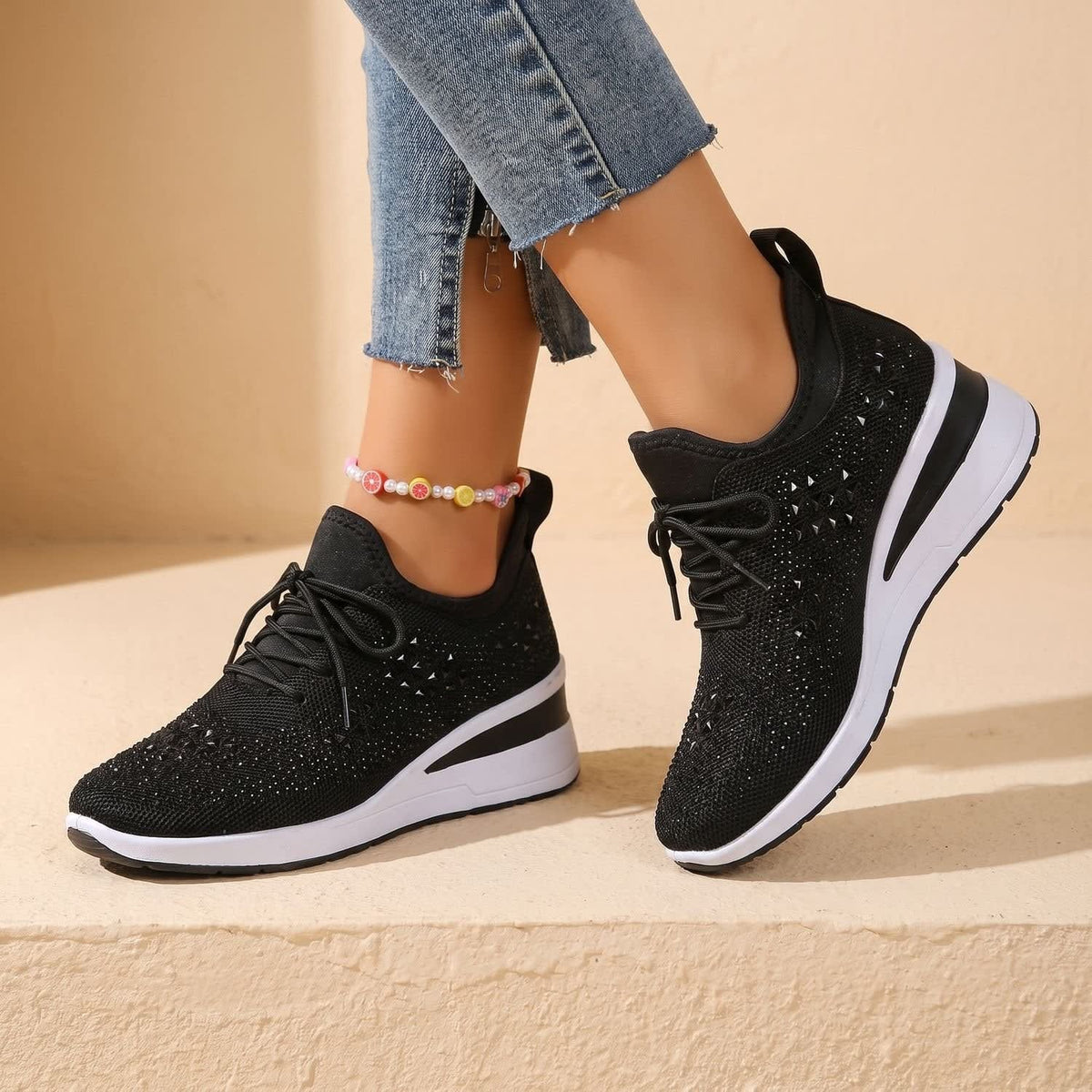 Jasmine Arch Support Rhinestone Orthopedic Sneakers_7