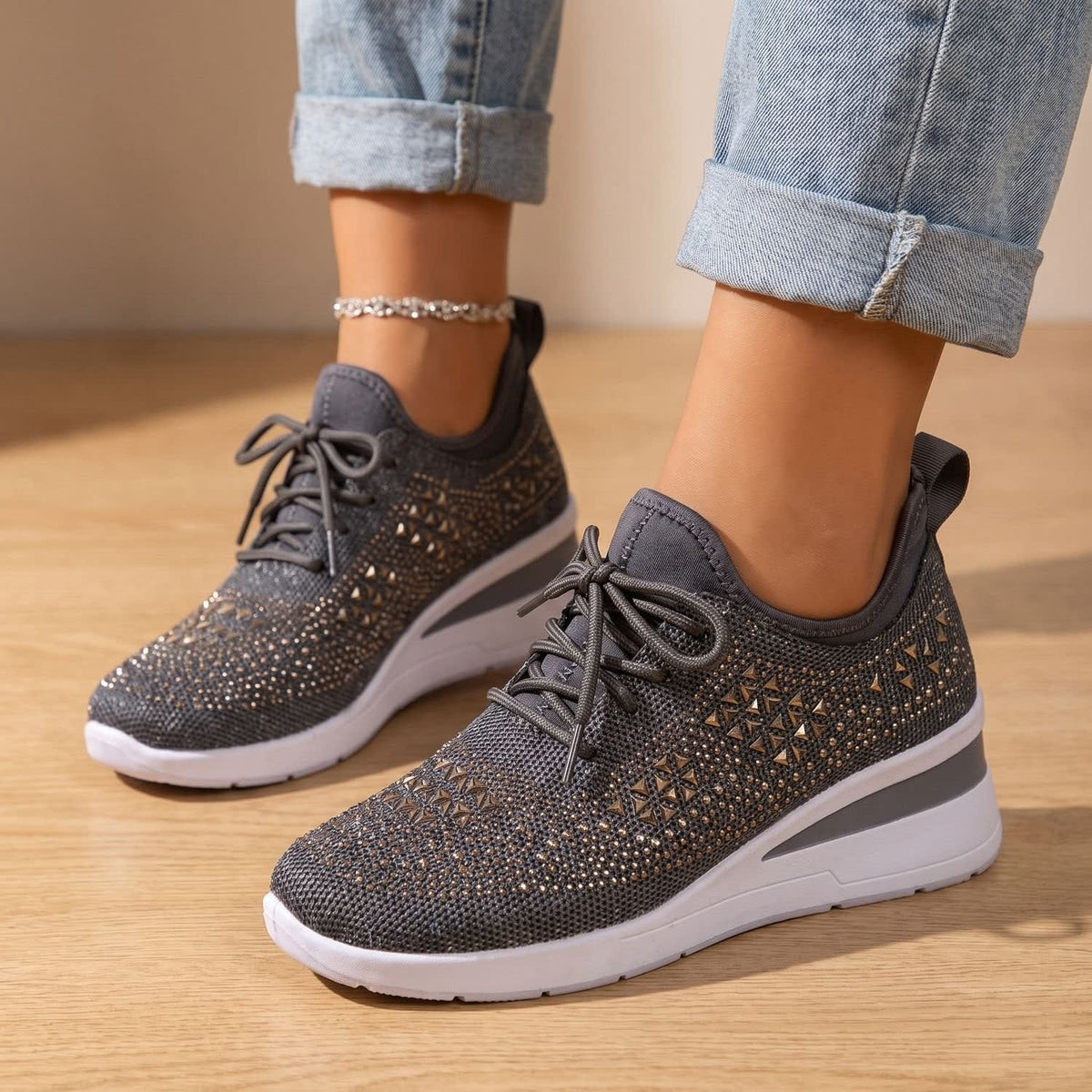 Jasmine Arch Support Rhinestone Orthopedic Sneakers_9