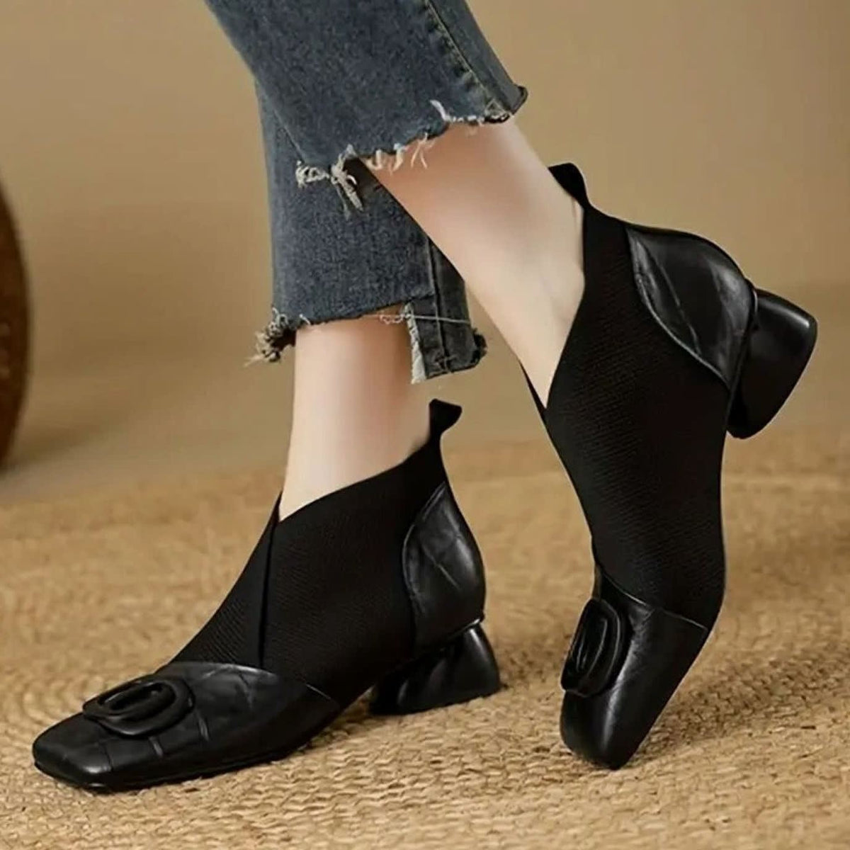 Gina Non-Slip Block Heel Orthopedic Boots_2