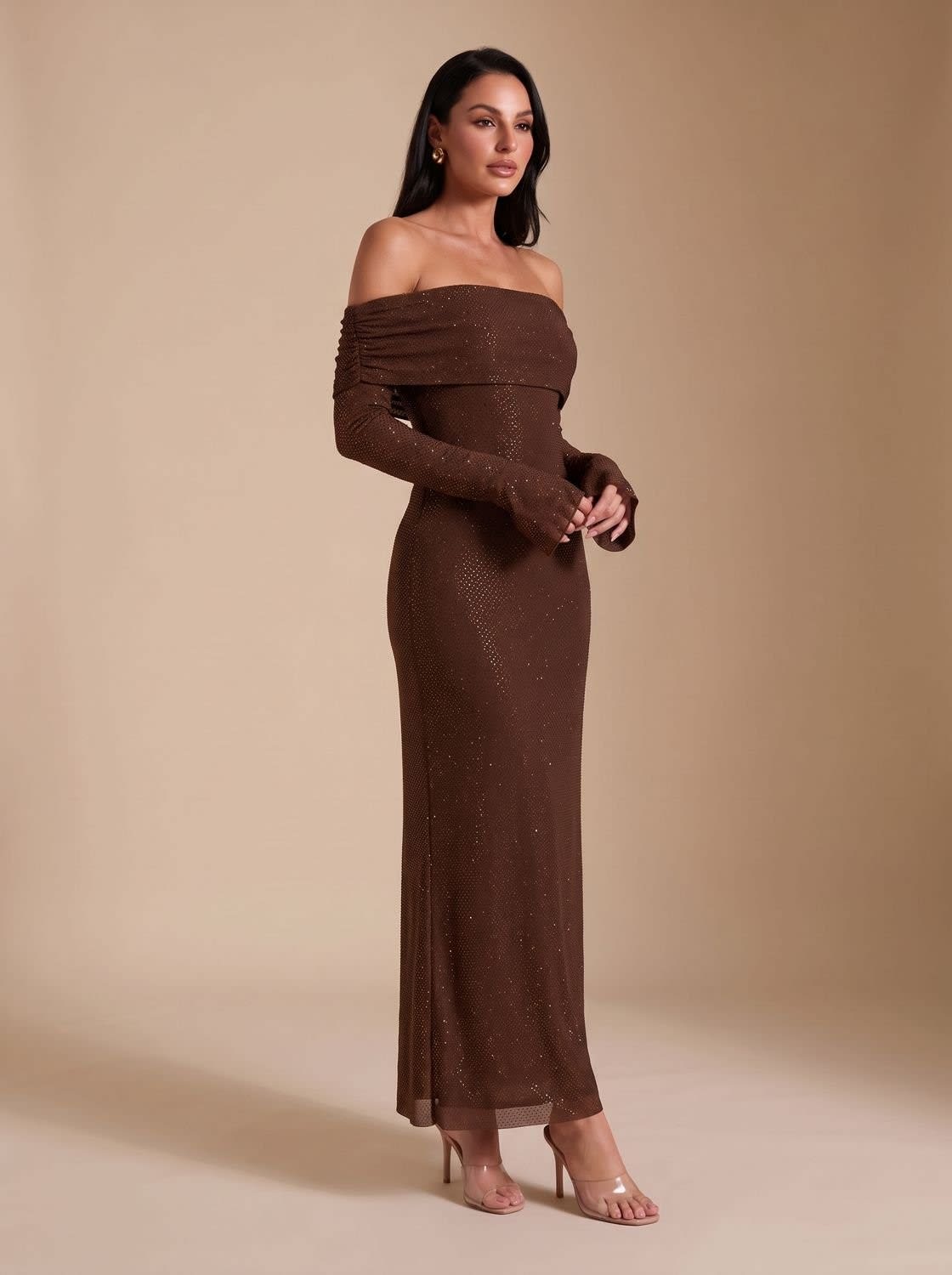 Audrey Off Shoulder Sequin Maxi Dress_3