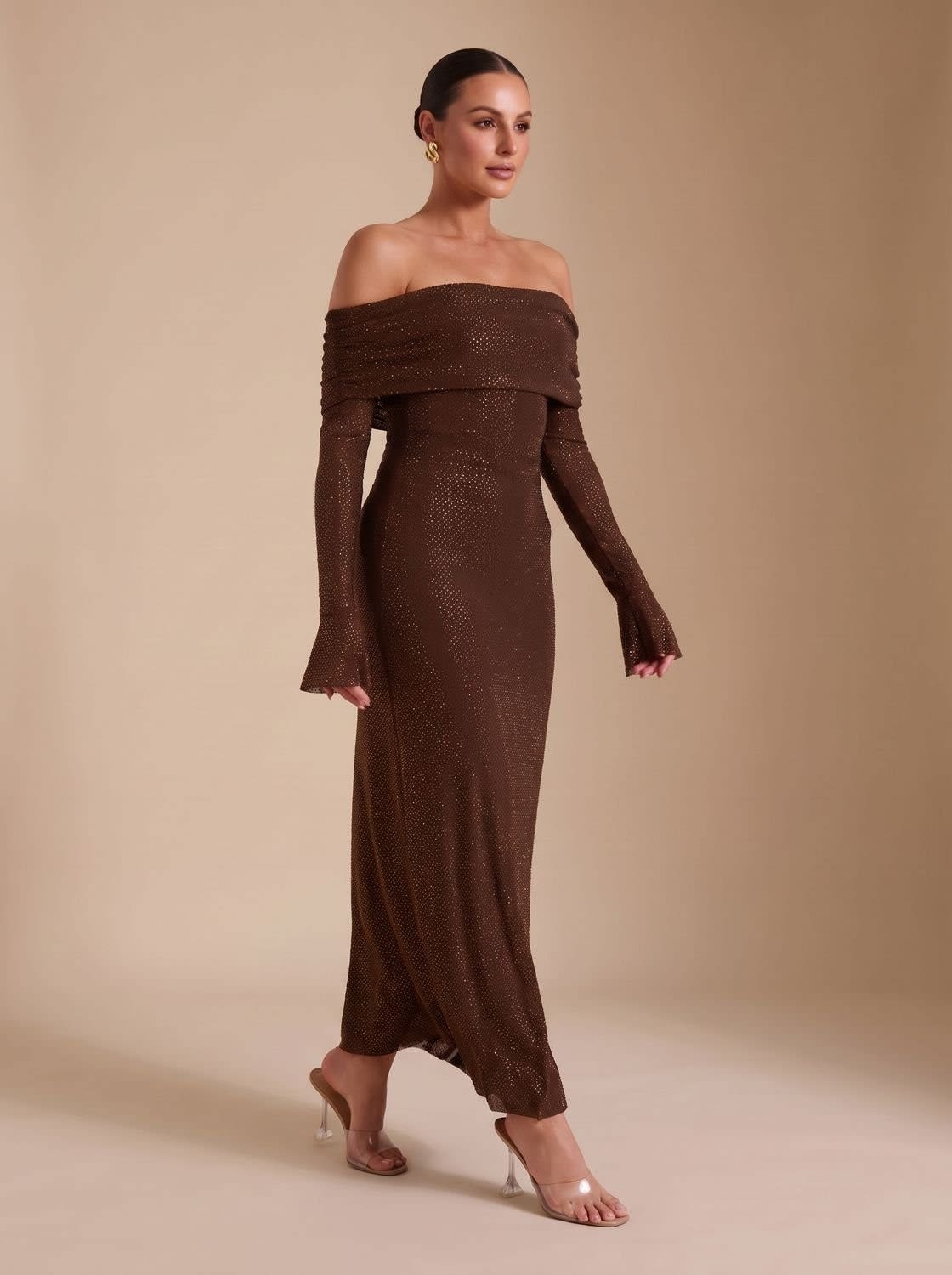 Audrey Off Shoulder Sequin Maxi Dress_8