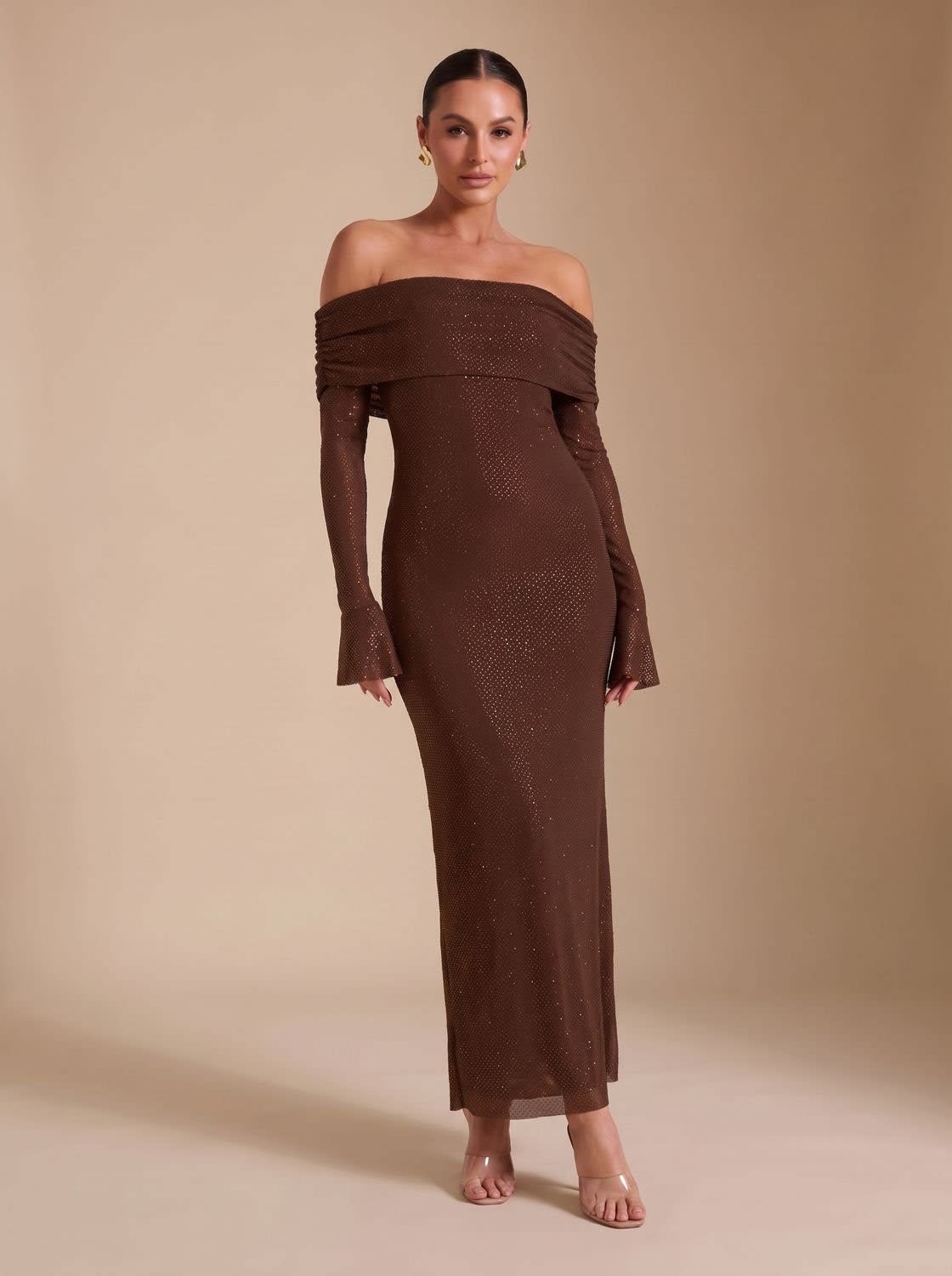 Audrey Off Shoulder Sequin Maxi Dress_9
