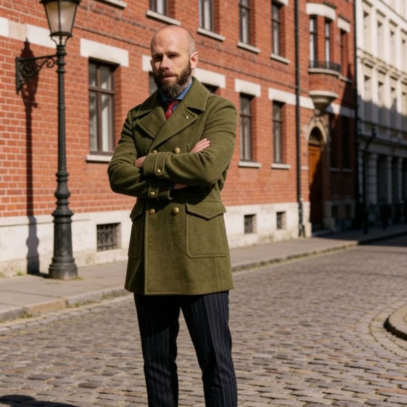 Edward Wool Blend Double-Breasted Pea Coat_1