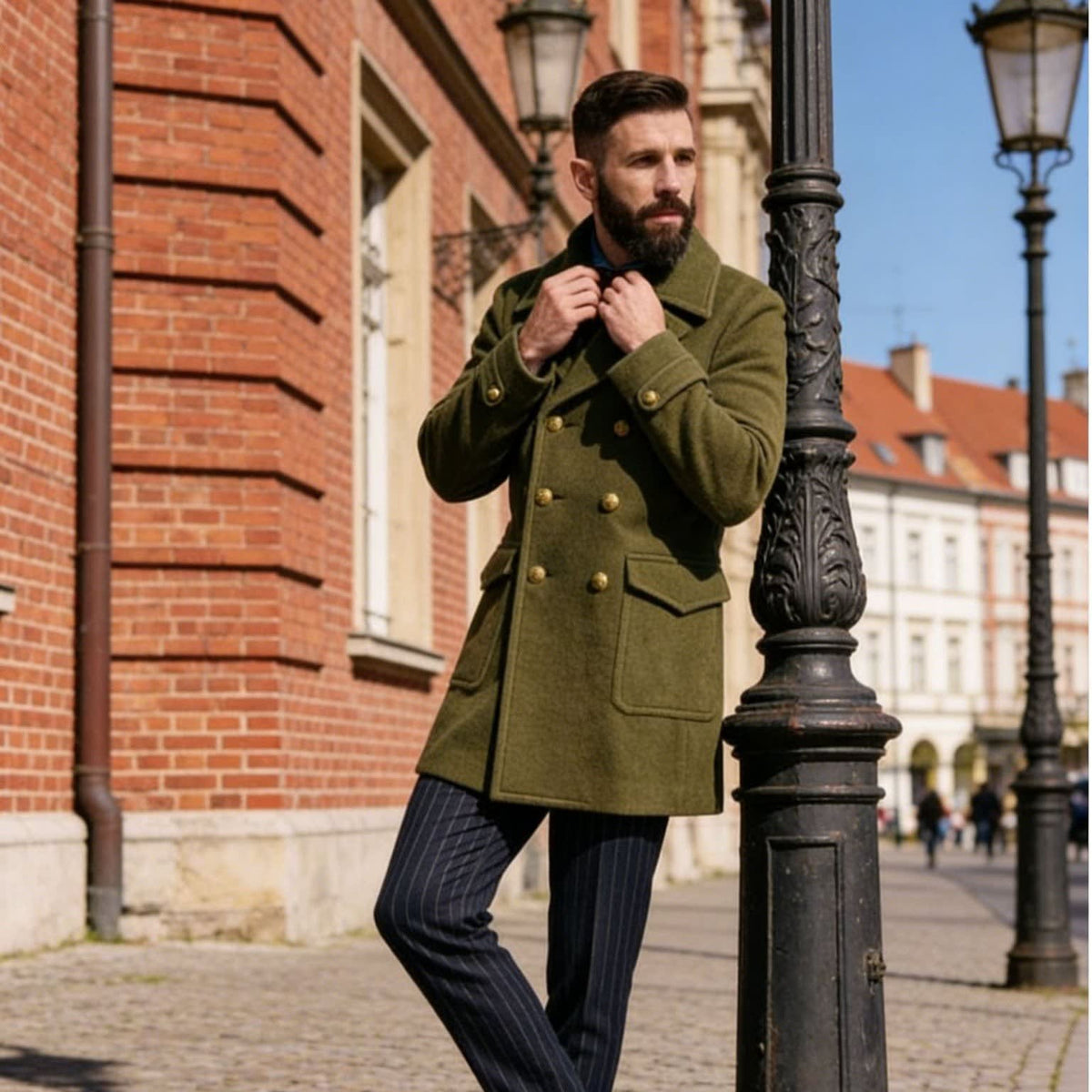 Edward Wool Blend Double-Breasted Pea Coat_2