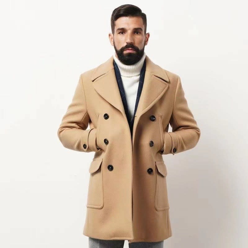 Edward Wool Blend Double-Breasted Pea Coat_7