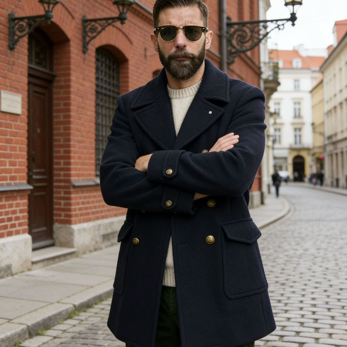 Edward Wool Blend Double-Breasted Pea Coat_8