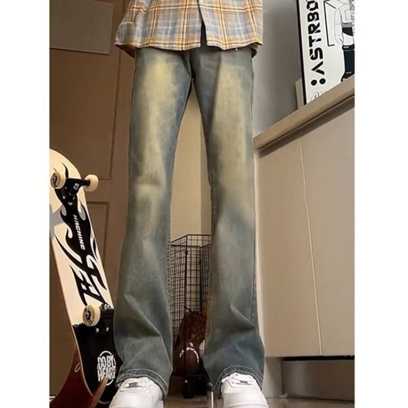 Sebastian Vintage Wash Frayed Hem Bootcut Jeans_6