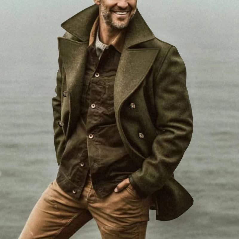 Henry Wide Lapel Double-Breasted Pea Coat_3
