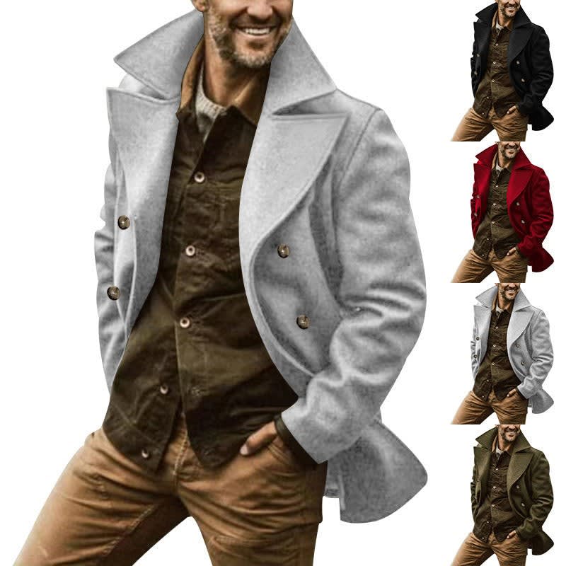 Henry Wide Lapel Double-Breasted Pea Coat_5