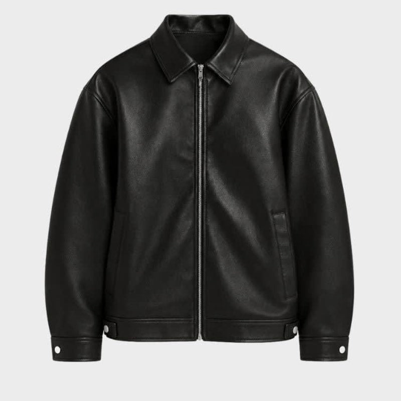 Victor Collared Faux Leather Jacket_1