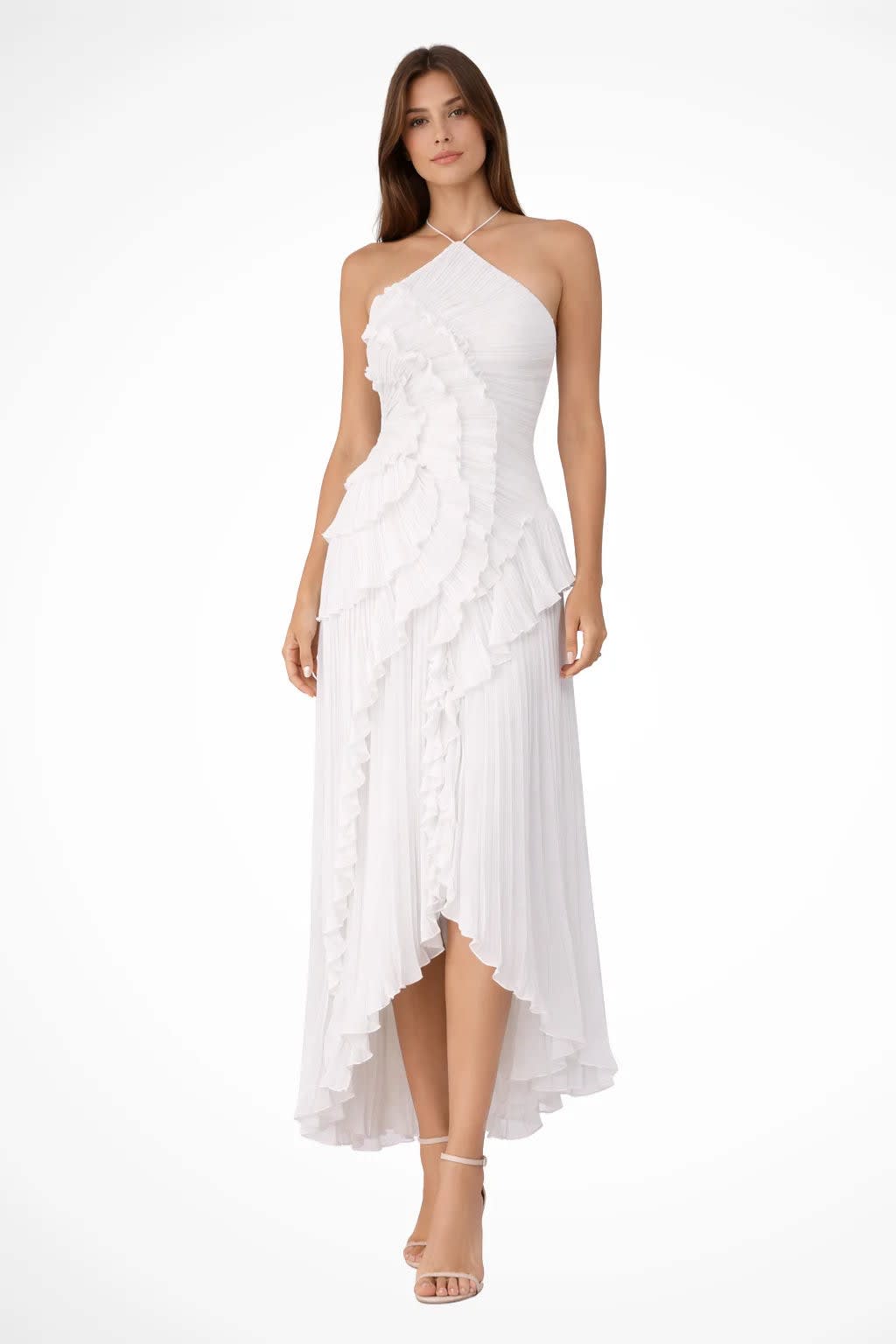 Lorelei Flowy Halter Neck Wedding Guest Maxi Dress_3