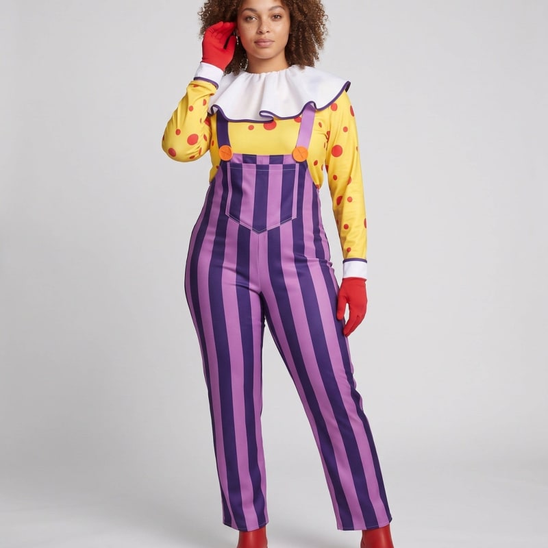 Laurel Striped Suspender Clown Costume Set_1