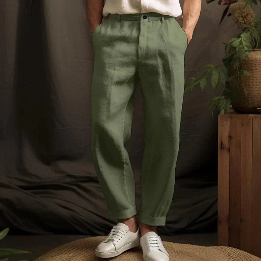 Raul Pleated Linen Trousers_4